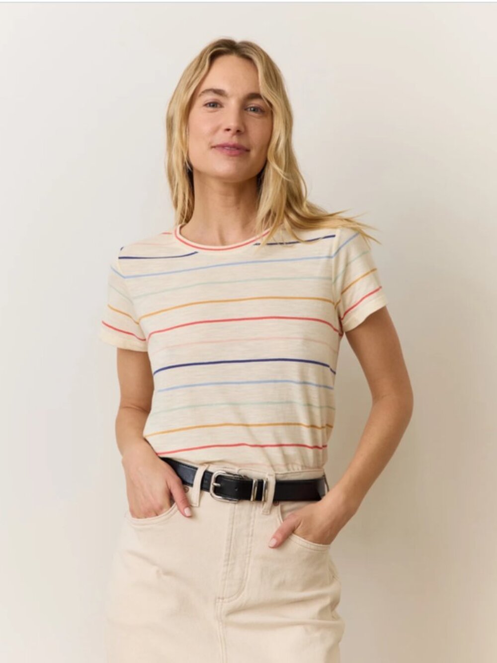 Marine Layer Boyfriend Crew Tee Barn Red
